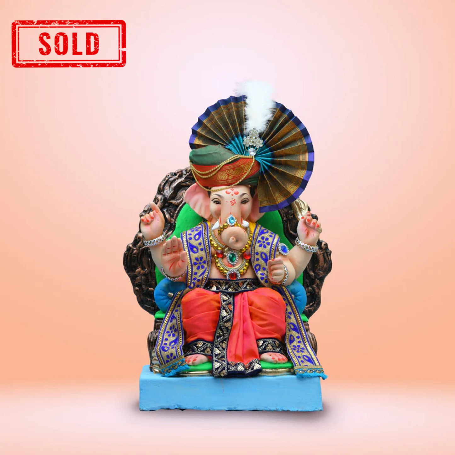 Lalbaugcha Raja Paper Mash Ganesha Idols 18-inch