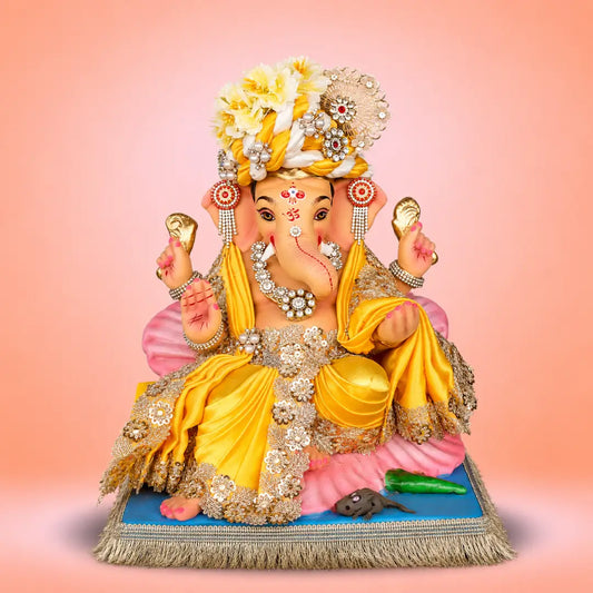 Kamal Pink Flower Ganesha 15"