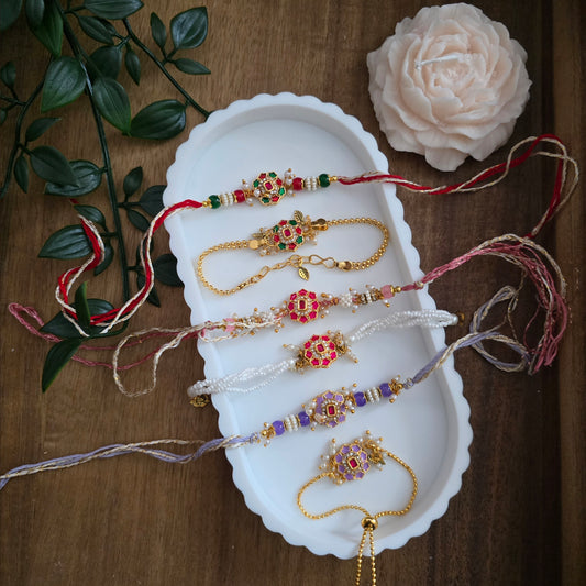 Meenakari dedicated couple rakhi