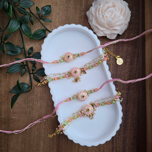 Pastel mina pankhuri couple rakhi