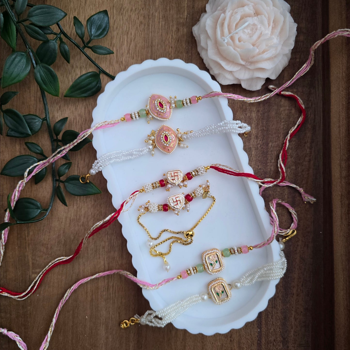 Beautiful rose couple rakhi