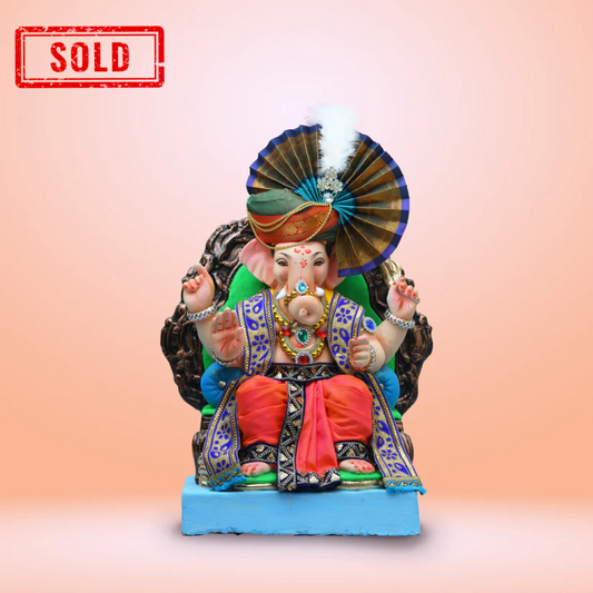 Lalbaugcha Raja Paper Mash Ganesha Idols 18-inch