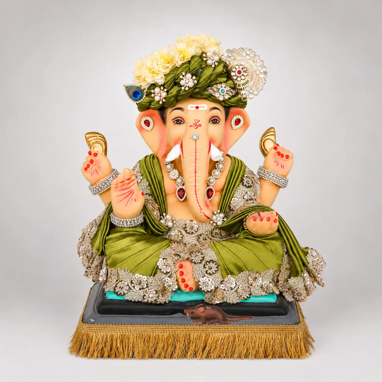 eco-friendly-ganesh-murti-toronto-chowrang-12-inch-green.webp