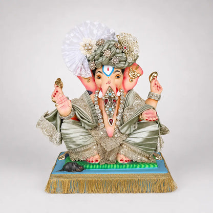 shadu-mati-tirupati-ganesh-idol-12-inch-olive-green.webp